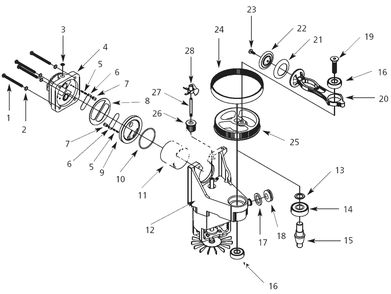 Pump Parts Diagram and Parts List for FP2206  Campbell Hausfeld Compressor